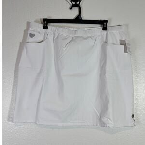 Quacker Factory Dream Jeannes NWT Size 2X White Pull-On Elastic Waist Skort